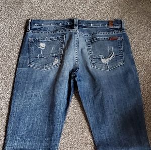 7 For All Mankind Bootcut Distressed Jeans